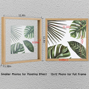 กรอบลอย12X12เซ็ตกรอบรูปสี่เหลี่ยมสองชั้นแบบชนบท12X12กรอบกล่องเงา - Product Image 2