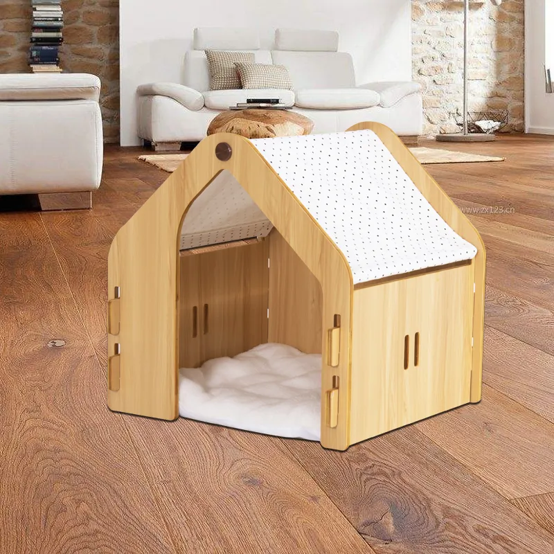 屋内高級木製組み立てが簡単ペット犬猫の家最高品質カスタマイズ