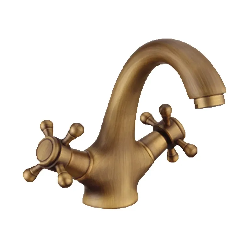 Antique Faucet Bathroom faucet Mixer in the bathroom washbasin taps mixer with two handles Deck Mounted Hot Cold Water