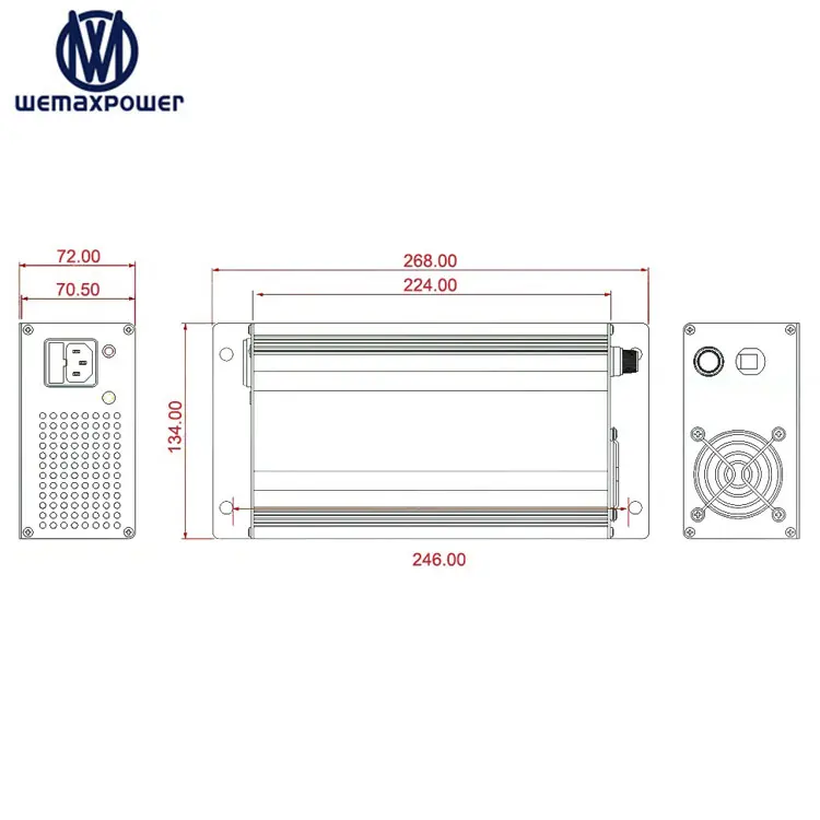 WEMAXPOWER 12a 71.4v 63v 67.2v 73v li-ion E Rickshaw Electric vehicle Scooter car scooter battery charger 60v