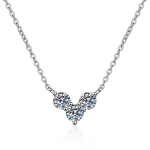 S925 שרשרת תליון כסף moissanite עם שרשרת יוקרה זהב ופנינים פנינים אהבה תכשיטי אופנה