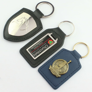 工厂钥匙扣皮革金属钥匙扣皮革和带标志的金属定制钥匙扣 - Product Image 5
