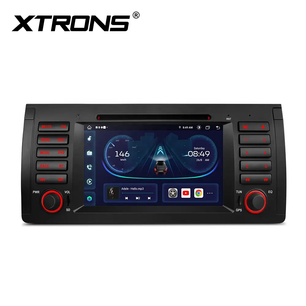 XTRONS 7 Inch Android 13 Octa Core Car GPS Navigation For BMW X5 E53 1999-2006 With Carplay Android auto 4G LTE Car DVD Player