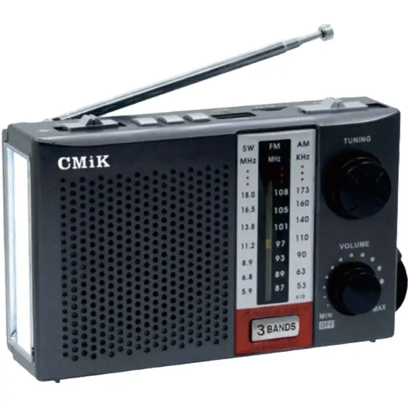 Cmik mk-147 5cバッテリーラジオLEDトーチライトUSBミニFM AM SWホームラジオ