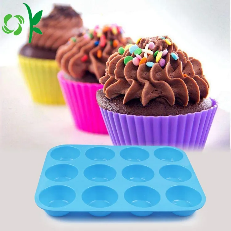 OKSILICONE Reusable Silica gel Mould Nonstick Pastry Cake Mold Mini Baking Pan Muffin Silicone Cupcake Baking Cups Silicone mold