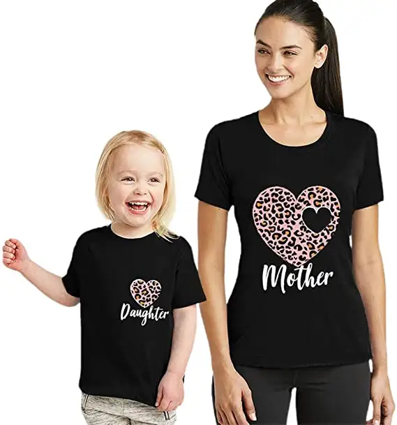 Футболка женская с принтом сердец, модная семейная рубашка с принтом сердец, подходит для мамы и дочки, летняя одежда для детей старшей сестры