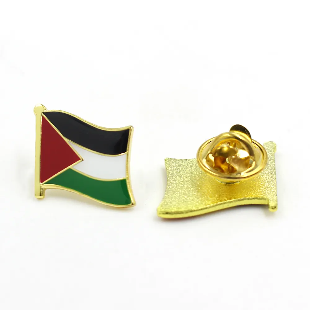 Venta al por mayor Palestina puño solapa Pin broche Bandera de Palestina insignia Palestina pulsera de goma