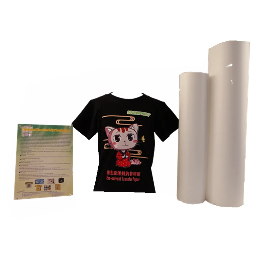 Transferência de calor para solvente, 0.5m * 30m cor escura eco solvente adesivo de transferência de calor/revestimento branco pu de vinil/printable eco solvente de transferência de calor vinil