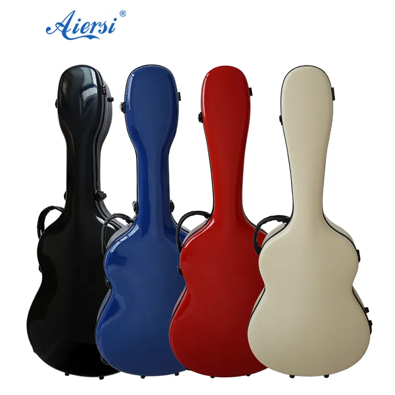 도매 Aiersi 브랜드 하드 쉘 기타 케이스 전문 제조 업체 중국 섬유 뮤지컬 기타 케이스 판매