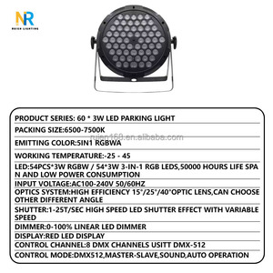 60pcs <strong>X</strong> <strong>3w</strong> Full-Color Plastic Flat Par Light <strong>Led</strong> 3-In-1 Dyeing Light DMX Control Par Light - Product Image 2