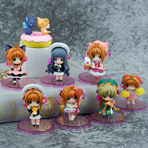 Figuras De 8 adet/takım kart Captor PVC oyuncaklar Kinomoto Sakura Daidouji Tomoyo Li Syaoran Kero kör kutu Anime figürü aksiyon figürleri - Product Image 2