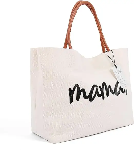 fashion design high quality custom logo color cotton canvas tote bag canvas with leather handles