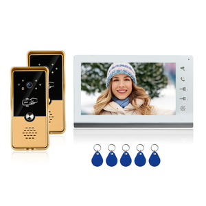 VIDEW דירה וידאו אינטרקום מערכת <span class=keywords><strong>Wired</strong></span> 7 אינץ צג וידאו דלת טלפון ערכת תמיכה ניטור נעילה כפולה דרך דלת אינטרקום