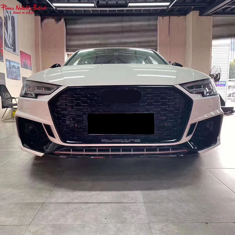 Carrosserie Kits Pp Abs Materiaal Auto Gemodificeerde Voorbumper Met Grill Voor Audi A4 B9 S4 Nieuwe Stijl Bodykit 2017 2018 2019