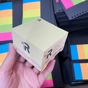 Gran Venta de notas adhesivas, bloque de papel adhesivo, Bloc de notas, cubo, logotipo publicitario, notas adhesivas 3D personalizadas con paleta de madera