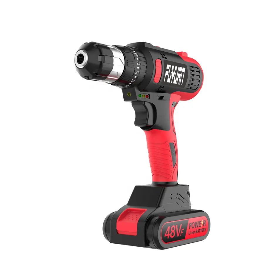 FLYJAN High Quality 48V Brushless Lithium Battery Electric Drill Cordless Impact Driver Drill Power Drills