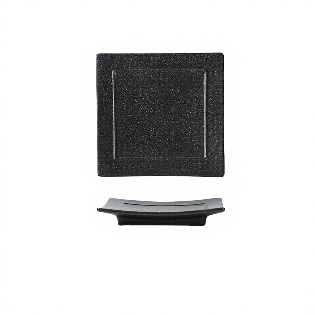 Assiette carrée 7 pouces - Noir ombre nocturne