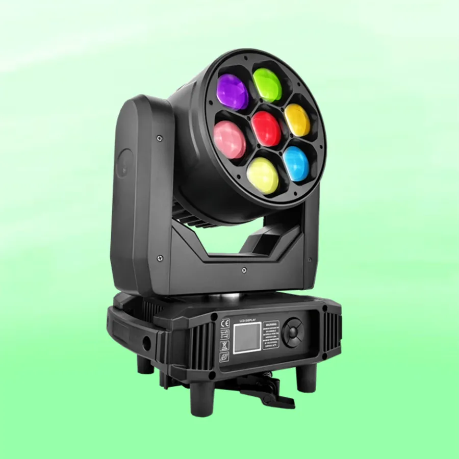 Cabeça móvel de lavagem com zoom RGBW 7x40W efeito olho de abelha luz de clube de DJ