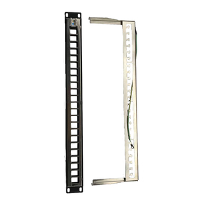 19 "24 puertos Cat6A STP Panel de conexión de red Marco de distribución de montaje en rack con gestión de cables - Product Image 2