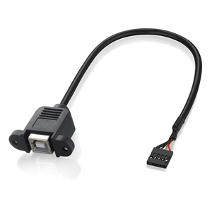 Bochara 30cm DB 2.54mm 5Pin başlık dişi USB 2.0 tip B dişi yazıcı kablosu F/F vidalı Panel montajlı korumalı - Product Image 6