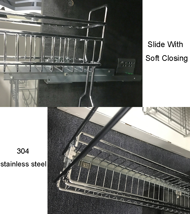 Multi-function side pull out baskets wire storage drawers kitchen wire basket