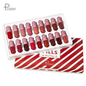 ลิปกลอสแต่งหน้าริมฝีปากเซ็ต18สีมินิแคปซูลสีชมพูลิปกลอสกำมะหยี่ถ้วยไม่เหนียวเหนอะหนะลิปสติกเนื้อแมทผิวเรียบทำจากแร่ - Product Image 1