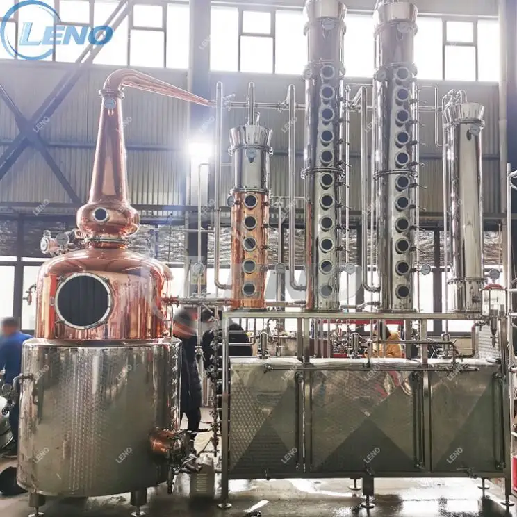 1000L Red Copper Vodka Thiết Bị Chưng Cất Hạt Trung Tính Rượu Mạnh Làm Máy Rượu Cột Stills Cho Gin Whiskey Brandy