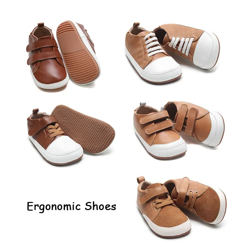 Babyhappy 2024 popular zero gota bebê menino menina sapatos de dedo largo couro genuíno casual descalço ergonomia crianças tênis
