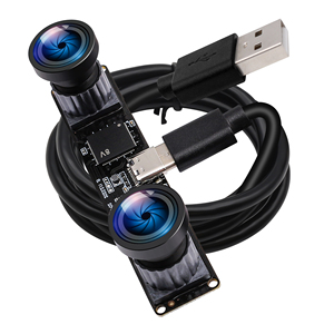 ELP Full HD Webcam 1080p 60fps geniş açı 120 derece 4MP çift Lens senkron yüz tanıma analiz Mini Stereo USB kamera - Product Image 5