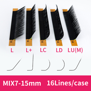 GLAMLASH OEM 16 แถวต่อขนตาขนตา faux mink เคลือบฉลากส่วนตัวถาดผสมปริมาณขนตา L โค้งแต่ละใบ - Product Image 3