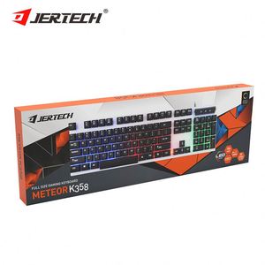JERTECH K358 con cable buen precio OEM en stock USB 104 clave 7 colores LED retroiluminado escritorio sensación mecánica teclado para juegos para ordenador - Product Image 1