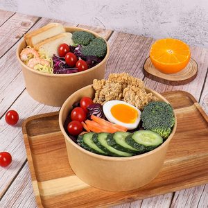 Sıcak satış çıkar ambalaj kağıt kase tek tek kaplı elişi kağıdı salata kasesi - Product Image 3