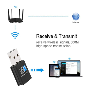 USB 2.0 Dual Band 802.11b/<strong>n</strong>/<strong>g</strong> Mini Wireless <strong>Network</strong> Card with 300Mbps WiFi Antenna 2.4GHz 300M USB Adapter for Computer Laptops - Product Image 3