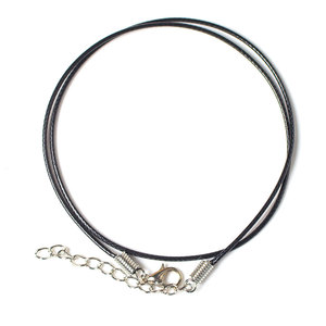 PK-PB003 2.0mm Wax Rope Thread Necklace Cord W/ Spring <strong>Clasp</strong> - Adjustable Crystal Pendant <strong>String</strong> for DIY Jewelry Making (18+2&quot;) - Product Image 5