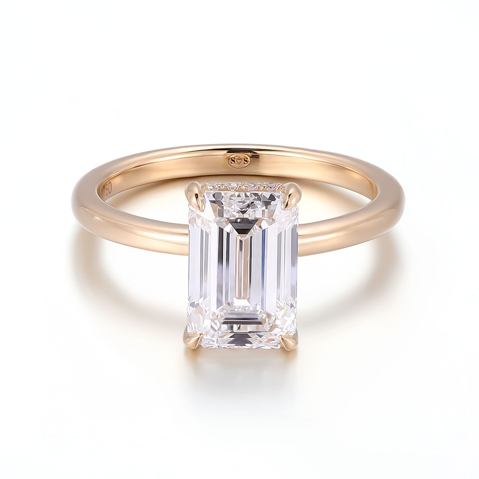 10K yellow gold+lab diamond ring