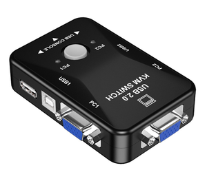 2-Port USB 2.0 KVM Switch with 1920*1440 VGA Switch Spliter Box Includes Keyboard Mouse Monitor <strong>Computer</strong> Key Genre Ready Stock! - Product Image 1