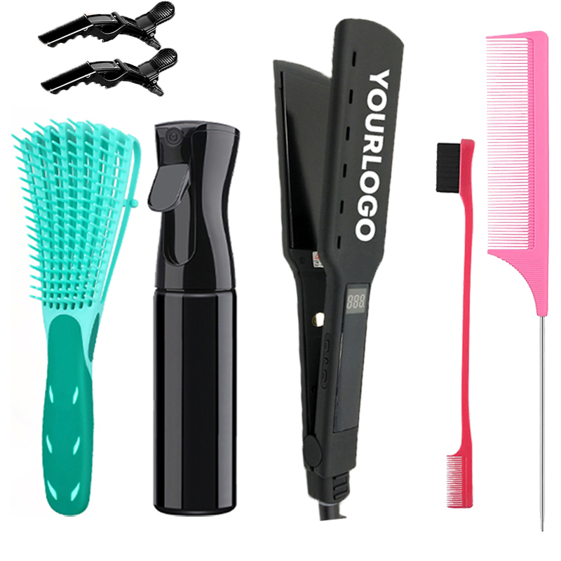 Hair Straightener OEM Factory Flatiron Fast Heating Wide Plate Straightener Parts Flat Iron