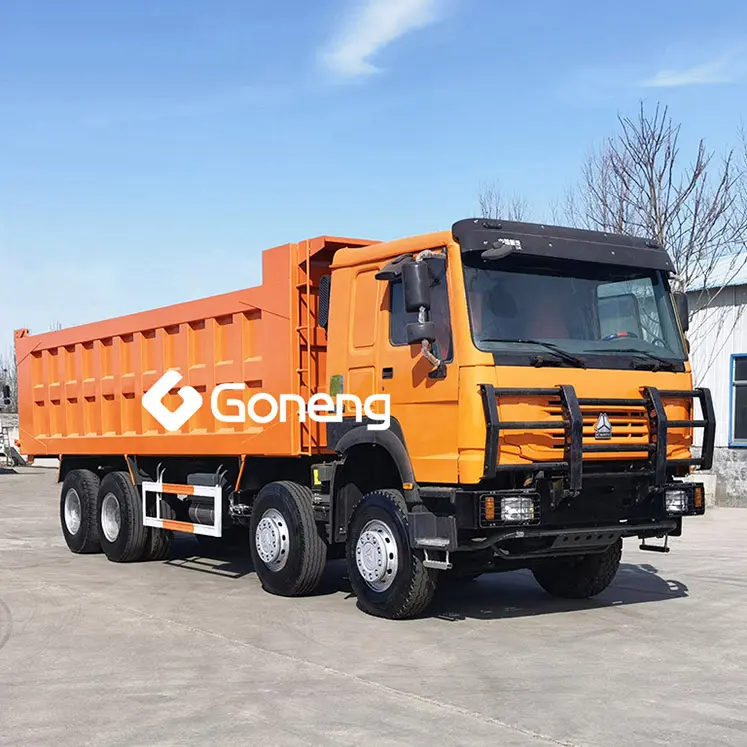 Heavy duty camions benne utilisé sinotruk howo 8*4 utilisé 12 roue 8x4 camion à benne basculante benne 40 50 60 tonne