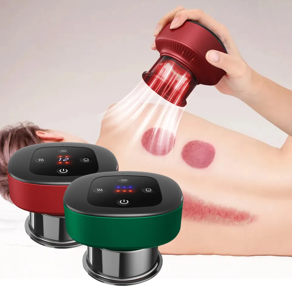 Elettrico cinese Guasha Vacuum Cupping Glass Machine forte aspirazione riscaldata Back Smart Therapy coppettazione massaggiatore Set di coppettazione del corpo