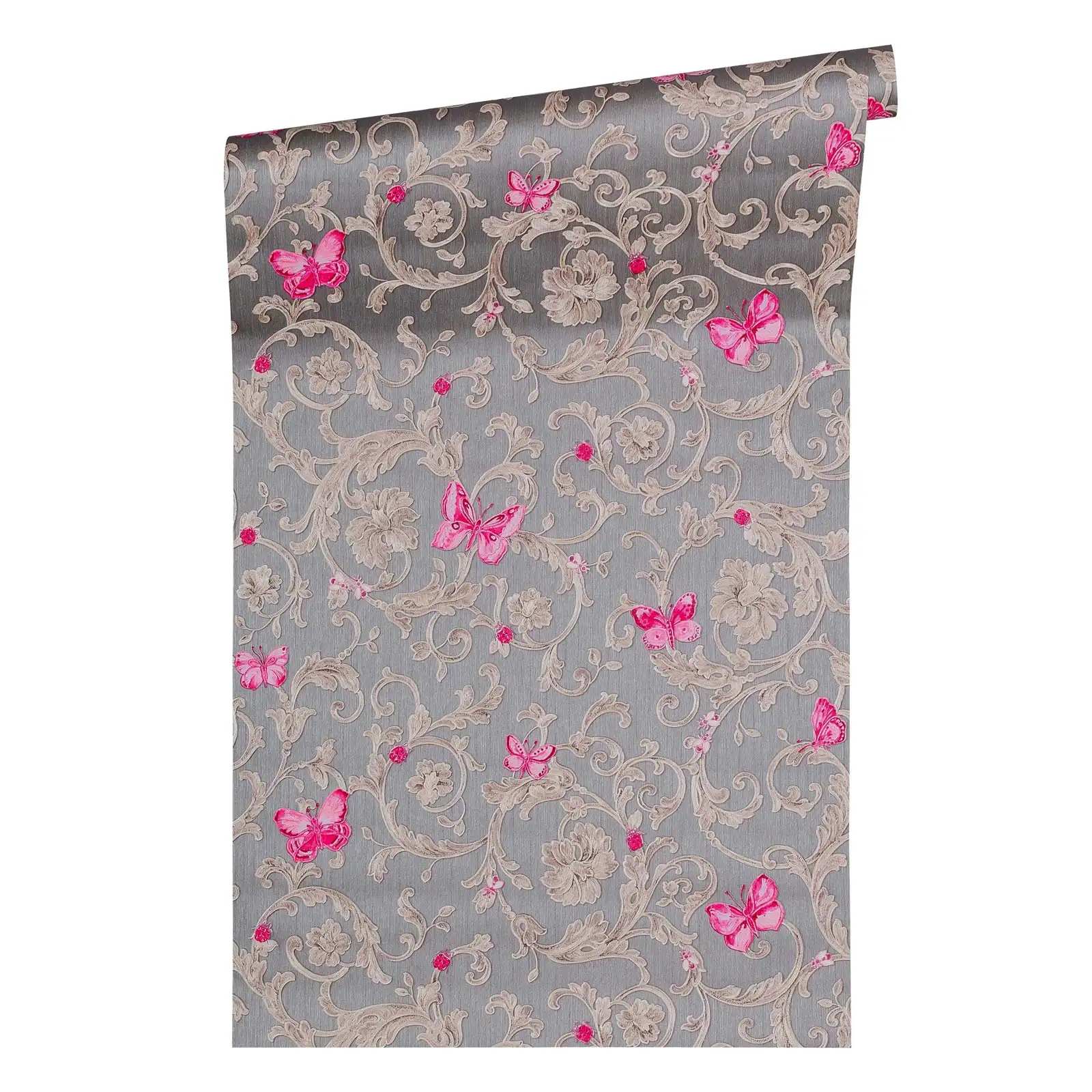 Atacado fabricante cinza e rosa floral wallpaper fácil de furar ideal para salas