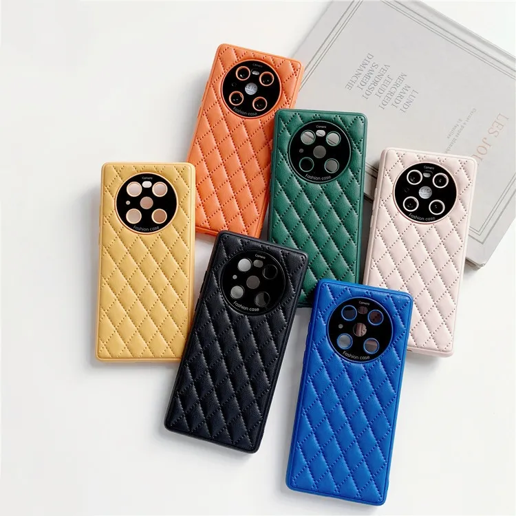 Creative Lambskin Imitation Leather Soft Edge Phone Case for Huawei Mate40Pro mate50 mate60pro P9