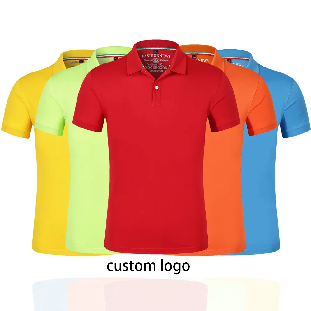 Harga Pabrik Katun Poliester Polos Polos Logo Kustom Cetak Pria Polo T Shirt Pria Polo Shirt