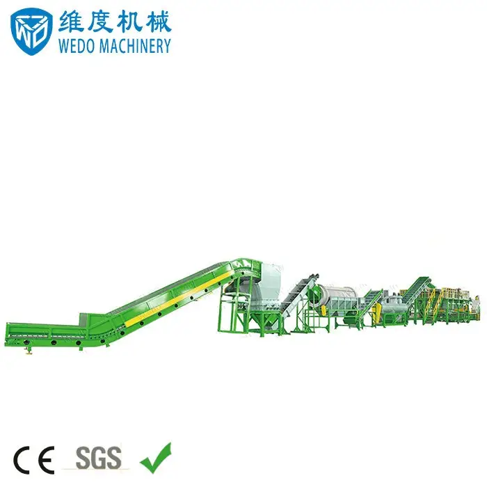 La mejor línea de producción de soporte Estructura de alto desarrollo Desperdiciado Hermoso color Hecho en China Máquina de reciclaje de plástico PET