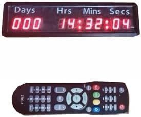 1-Zoll-9-stellige Indoor-LED-Countdown-Uhr Rot Digitaler elektronischer Event-Timer mit Auf/Ab 1000 Tage Stunden Minuten Sekunden