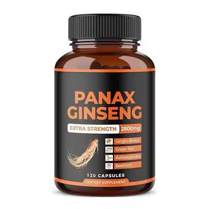OEM <strong>Panax</strong> Ginseng Extract <strong>Capsules</strong> with Ashwagandha Beet Root Ginkgo Biloba Extract Green Tea Extract for Energy - Product Image 1
