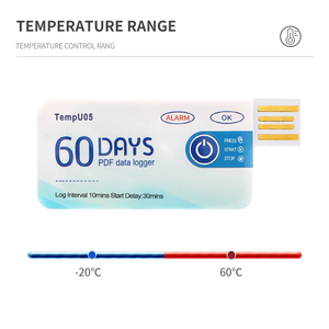Registrador de datos de temperatura TempU05, informe PDF de 60 días, Registrador de temperatura USB desechable de un solo uso para transporte en cadena de frío - Product Image 2