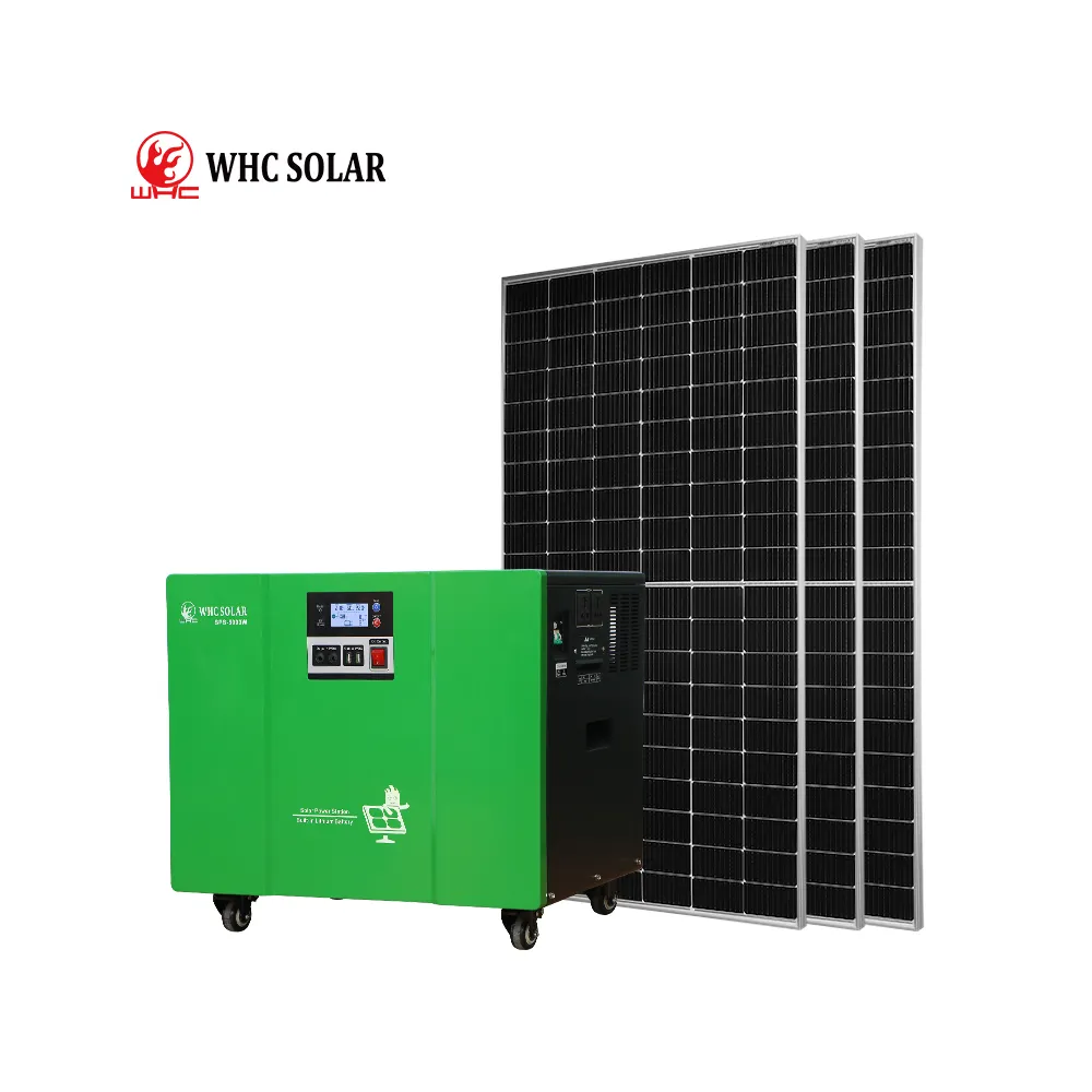 WHC pannello solare montaggio sul tetto Pv campeggio portatile 5Kw Off Grid illuminazione domestica potenza sistema a energia solare generatore di energia solare