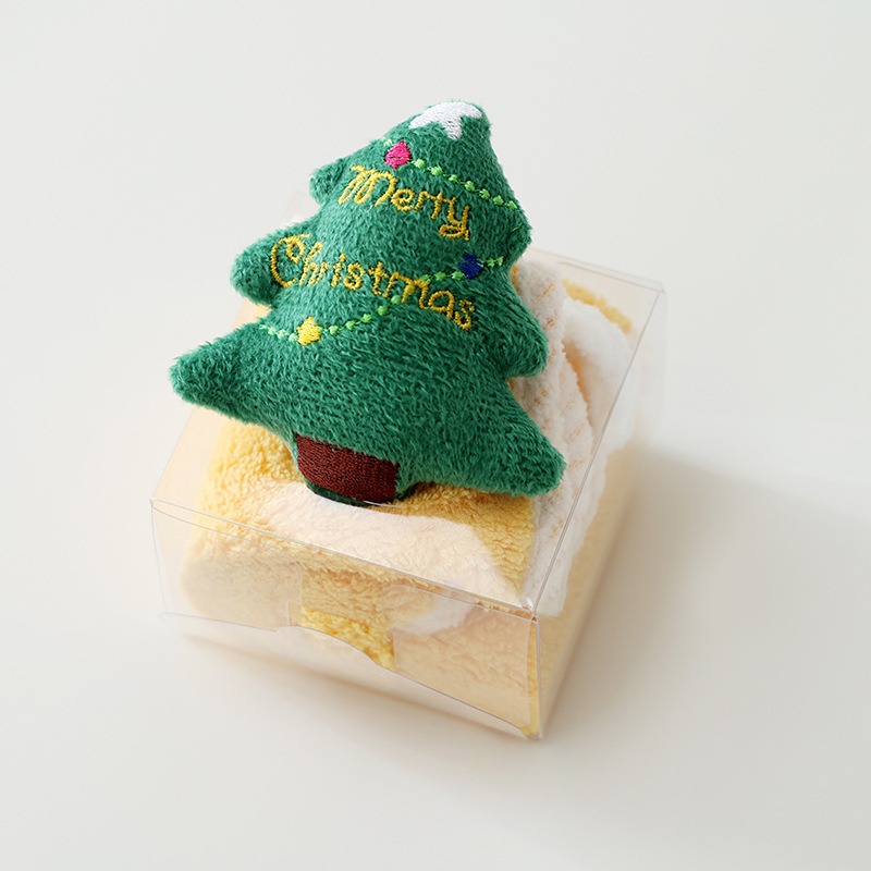 Boîte PVC sapin de Noël jaune