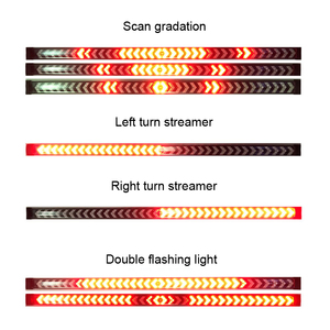 車のLEDピックアップ矢印赤いLED流れる黄色のターンシグナルランプスキャンブレーキLEDライトバー100cmリバーステールライトストリップ