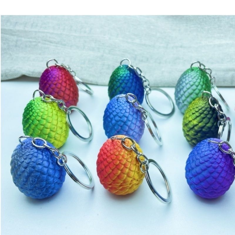 egg keychain with animals